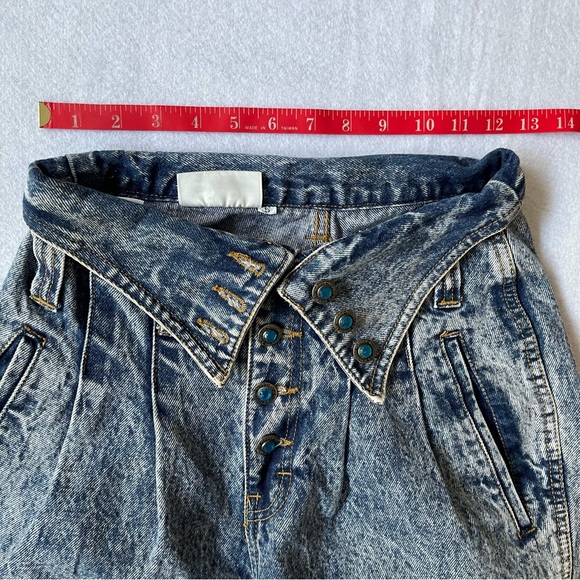 RIO by Stephen Mardon Vintage 80s Fold-over Waist Acid Wash Jeans Size 5 - Picture 9 of 14